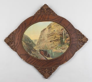 FRAMED PHOTOLITHOGRAPH OF DENVER RIO GRANDE RAILROAD