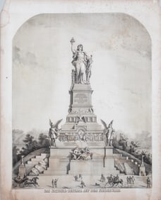 DAS NATIONALDENKMAL AUF NIEDERWALD LITHOGRAPH