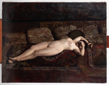 OIL PORTRAIT PAINTING OF A NUDE WOMAN