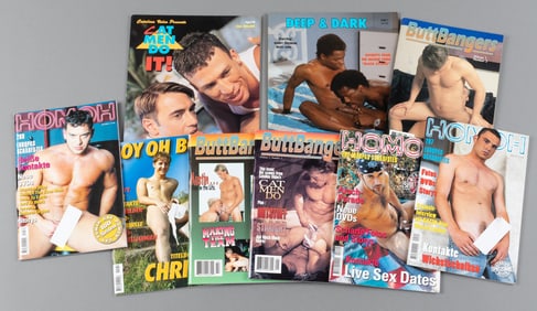 9 VINTAGE ADULT GAY MEN'S X-RATED MAGAZINES