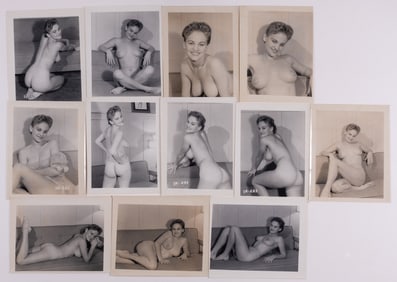 VINTAGE STRIP SET 12 NUDE STRIPTEASE PHOTOGRAPHS