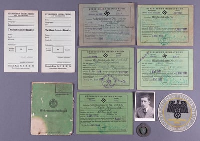 5 WWII GERMAN STEIRISCHER HEIMATBUND CARDS