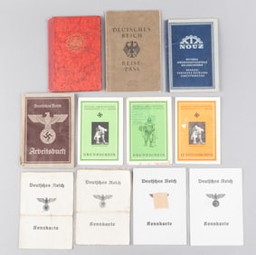 11 NAZI IDS AND WORK BOOKS