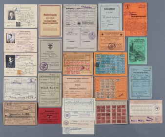 25 GERMAN THIRD REICH ID AND MEMBERSHIP DOCUMENTS