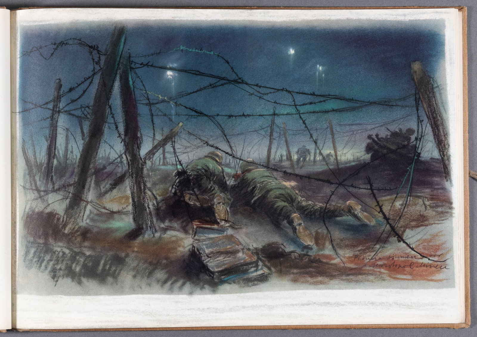 HANS LISKA WWII GERMAN FRONTLINES SKETCHBOOK: Compiled sketchbook 'Hans Liska', artwork by Hans Liska (1907-1983), a front line war reporter during WWII, published by Verlag Dr. Buhrbanck & Co., Berlin, offset printing by Carl Werner Reichenbach,