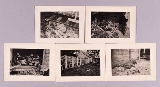 5 WWII NAZI ATROCITIES DACHAU KZ PHOTOGRAPHS