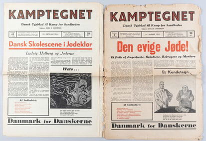 2 DANISH PRO-NAZI NEWSPAPER 'KAMPTEGNET'