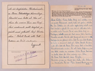 2 CONCENTRATION CAMP LETTERS
