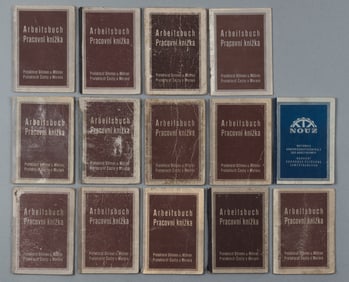 13 WWII GERMAN CZECHOSLOVAKIA FORCED LABOR WORKBOOKS