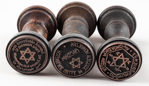 WWII WARSAW GHETTO HANDSTAMPS (3)