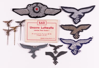 11 WWII LUFTWAFFE EAGLE INSIGNIA