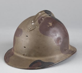 WWI FRENCH M15 ADRIAN HELMET W/ CAMO PAINT