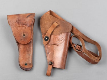 2 WWII AMERICAN PISTOL HOLSTERS