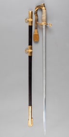 NAMED US NAVY OFFICERS SWORD [JAPAN SWORD CO]