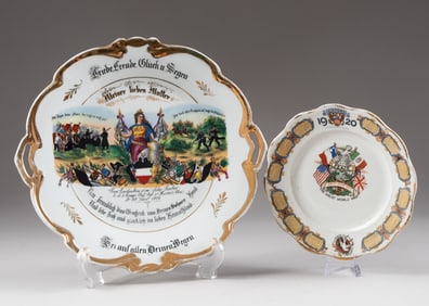 2 WWI COMMEMORATIVE PORCELAIN PLATES