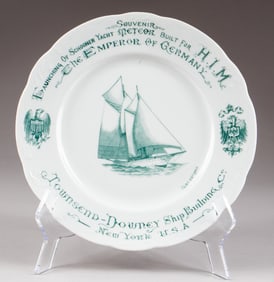 WILHELM II SCHOONER YACHT METEOR 1902 COMMEMORATIVE PLATE