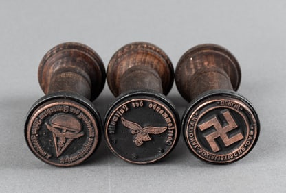 3 WWII NAZI WOODEN HANDSTAMPS