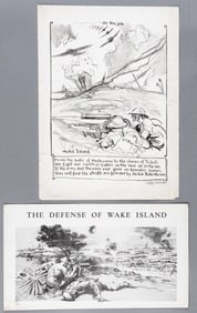 2 WWII MARINE CORPS PROPAGANDA WINDOW CARDS