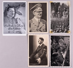 5 ADOLF HITLER POSTCARDS