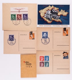 4 WWII GERMAN PROPAGANDA POSTCARDS