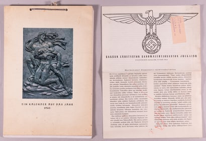 WWII GERMAN ILLUSTRATED CALENDAR FOR 1943