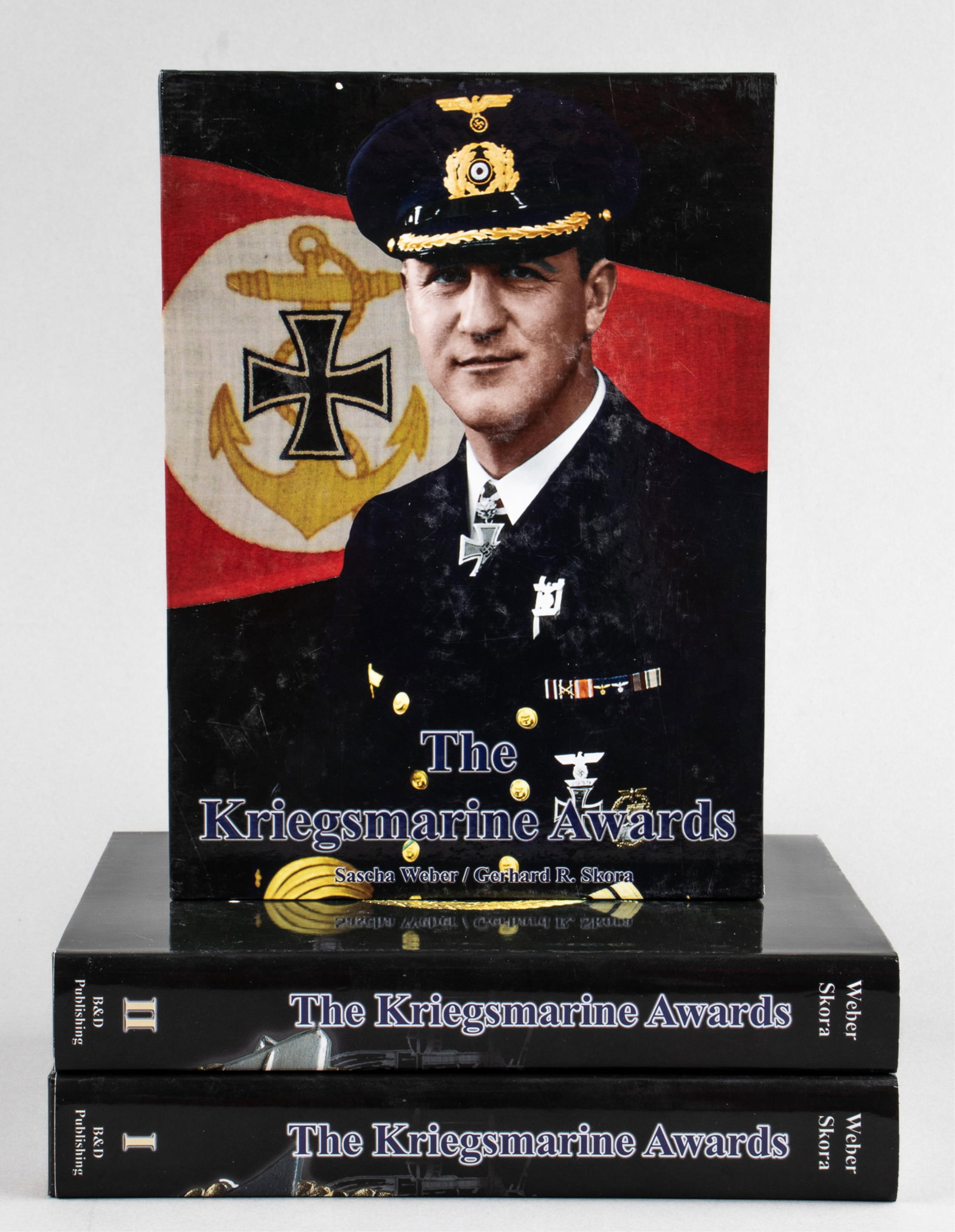 THE KRIEGSMARINE AWARDS 2 VOLUME SET: Two-volume set of Third Reich medal reference books, titled 'The Kriegsmarine Awards,' by Weber Skora, 2011 First Editions, volumes 1 and 2, hard cover books with slip covers, includes volume set box,