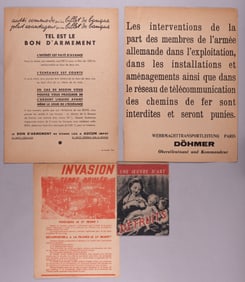 4 VICHY FRENCH PROPAGANDA LEAFLETS