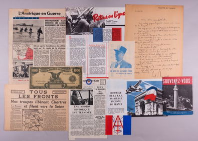 10 WWII ANTI-AXIS FRENCH PROPAGANDA LEAFLETS