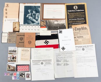 WWII GERMAN HITLER YOUTH DOCUMENTS AND KREISSIEGER URKUNDE