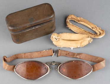 WWII GERMAN LUFTWAFFE FLIGHT GOGGLES W/ BOX