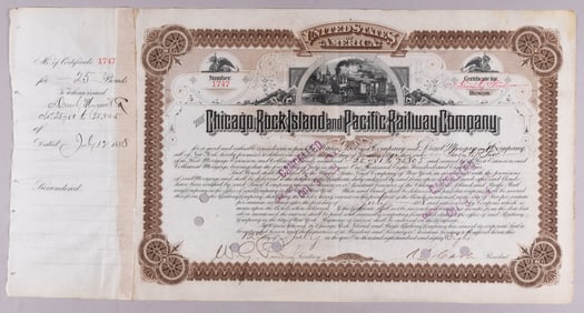 J. P. MORGAN SIGNED RAILROAD BOND CERTIFICATE