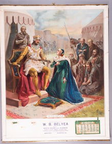 ANTIQUE QUEEN PHILIPPA ARTWORK CALENDAR TOP