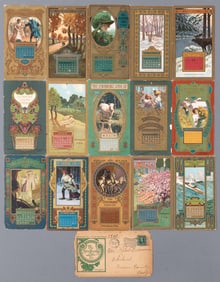 24 STROBRIDGE LITHO CO. CALENDAR CARDS [1907 AND 1908]