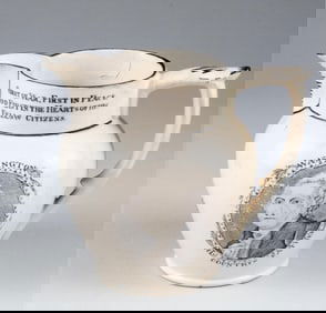 19TH CENTURY WASHINGTON & LAFAYETTE COMMEMORATIVE CREAMER