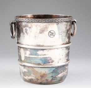 ANTIQUE HUDSON NAVIGATION CO. SILVER PLATE CHAMPAGNE BUCKET