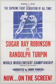 2 SUGAR RAY ROBINSON VS RANDY TURPIN BOXING ON FILM BROADSIDES