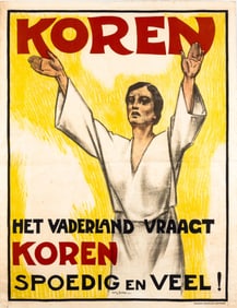 WILLY SLUITER - WWI DUTCH FOOD POSTER - KOREN/CORN