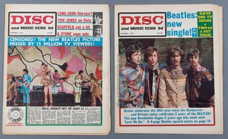 2 THE BEATLES DISC AND MUSIC ECHO MAGAZINES