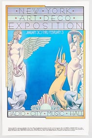 RADIO CITY MUSIC HALL NEW YORK ART DECO EXPO POSTER