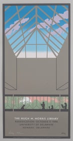 UD MORRIS LIBRARY SILKSCREEN SIGNED LANCE HIDY