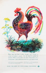 COUNTRY WALKS; COCKEREL VICTORIA DAVIDSON LONDON TRANSPORT POSTER