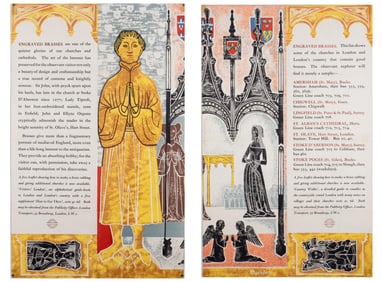 2 LONDON TRANSPORT ENGRAVED BRASSES POSTERS STELLA MARSDEN