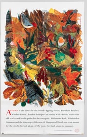 AUTUMN LEAVES NARI MADON LONDON TRANSPORT POSTER