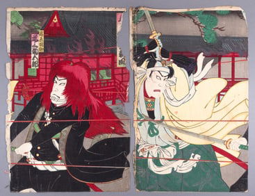 2 UTAGAWA KUNISADA [TOYOKUNI III] ANTIQUE WOODBLOCK PRINT