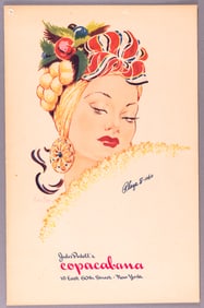 VINTAGE 1960S JULES PODELLS COPACABANA MENU