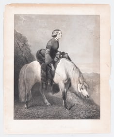 AUTUMN EVENING ALFRED DE DREUX LITHOGRAPH
