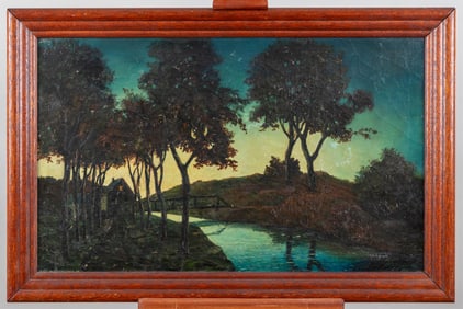 ALOIS SPERANDIO PROSPECTVILLE PA OIL LANDSCAPE PAINTING