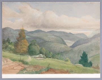 CATSKILL MOUNTAINS, NEW YORK WATERCOLOR PAINTING