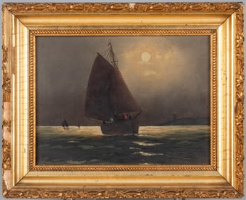 OIL PAINTING NOCTURNAL SEASCAPE
