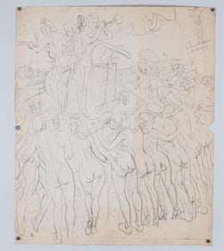 ORIGINAL NAVAL CELEBRATION SKETCH LYLE JUSTIS
